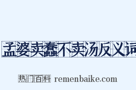 孟婆卖蠢不卖汤反义词是什么意思的图片